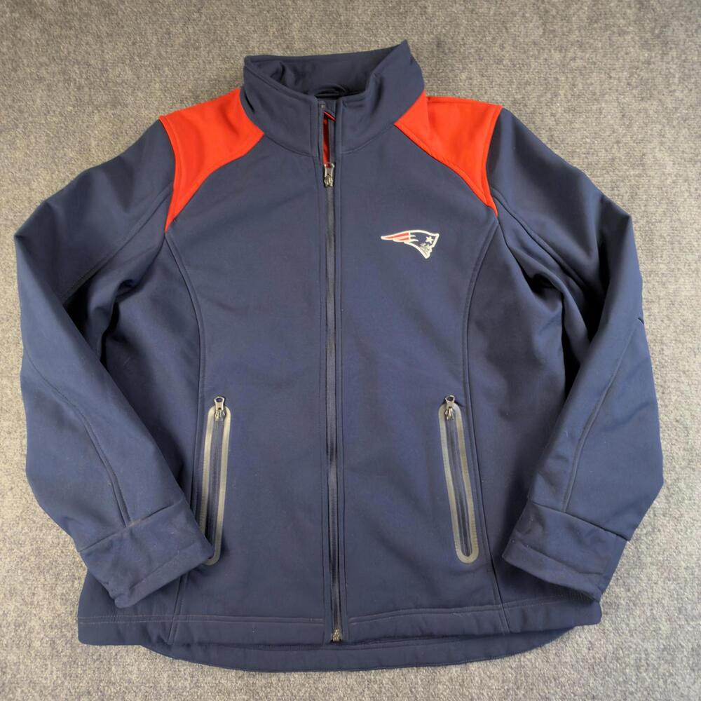 NFL Team Apparel New England Patriots Womens XL Softshell Jacket Blue Red 1610